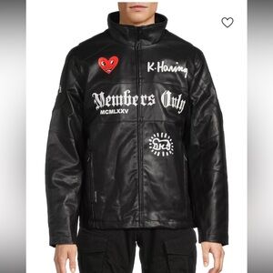 Keith Haring Graphic Faux Leather Jacket